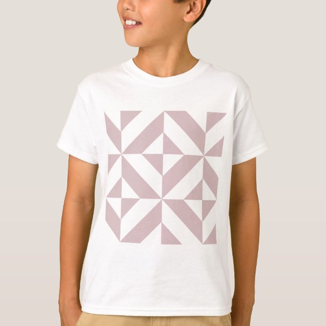 T-shirt Motif de cube géométrique Mauve (Devant)