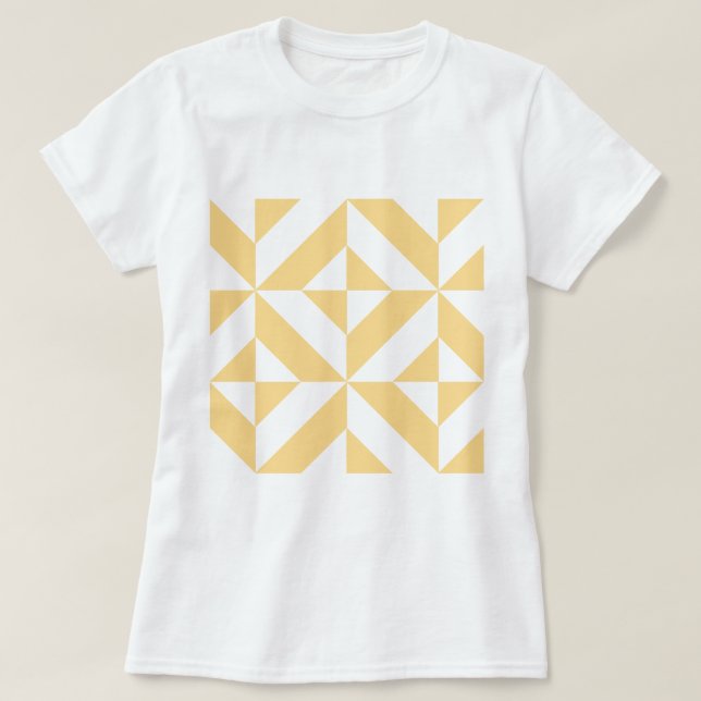 T-shirt Motif de cube géométrique Pale Melon (Design devant)