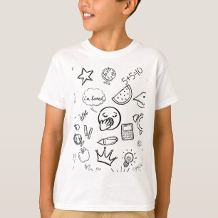 T-shirt Motif de doodle à main ironique