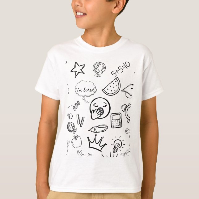 T-shirt Motif de doodle à main ironique (Devant)