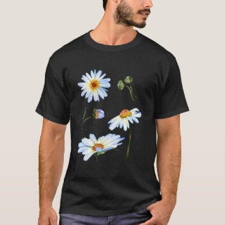 T-shirt Motif de fleur de marguerite pour croquis botaniqu