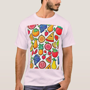 T-shirt Motif de fruits vibreux
