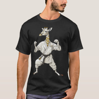 T-shirt Motif de girafe karaté Taekwondo Jiu-Jitsu Mma