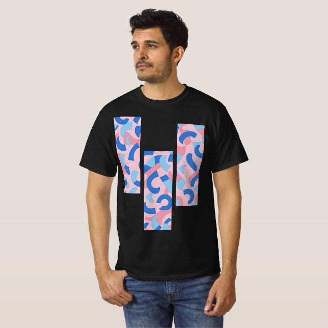 T-shirt Motif de gribouillis rose et bleu (Devant entier)