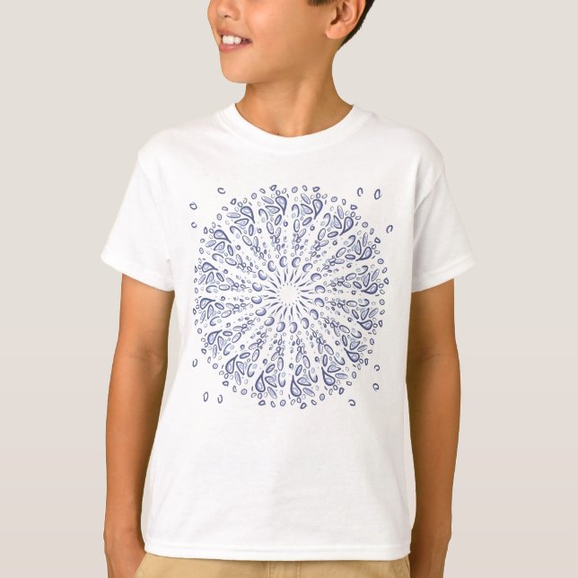 T-shirt Motif de mandala bleu (Devant)