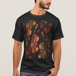 T-shirt Motif de musique violon Red Heart