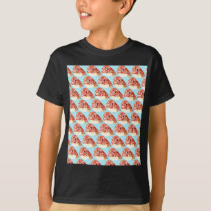 T-shirt Motif de nautilus chambré dans le bleu