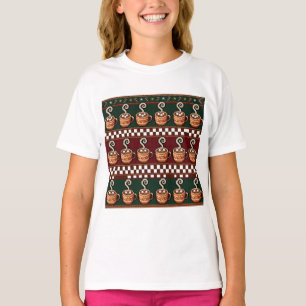 T-shirt Motif de Noël au cacao chaud en pixel art