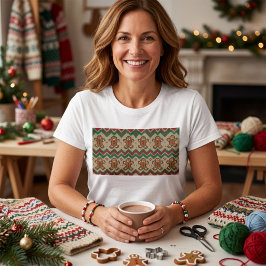 T-shirt Motif de Noël homme en pain d'épices tricoté