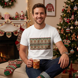 T-shirt Motif de Noël homme en pain d'épices tricoté