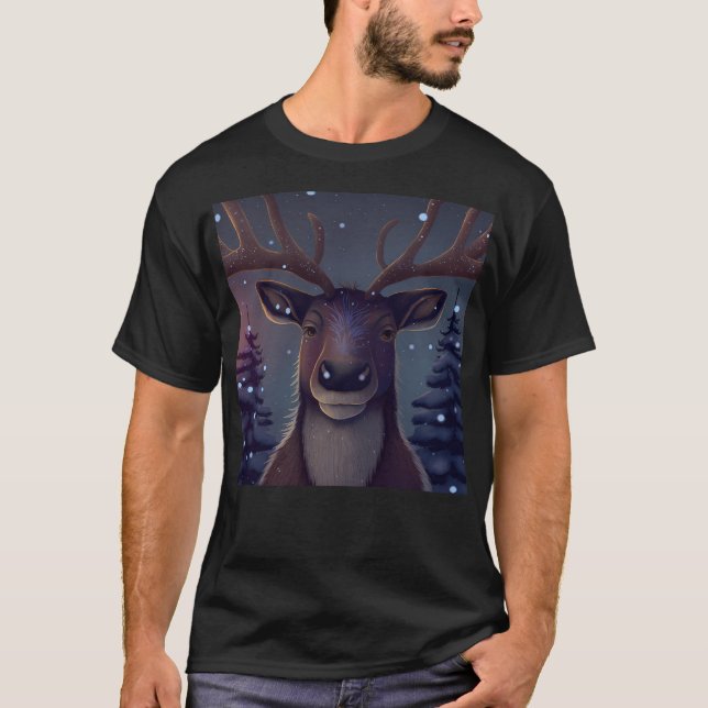 T-shirt Motif de Noël Reindeer (Devant)