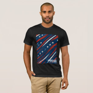 T-shirt Motif de rayures de drapeau américain minimaliste