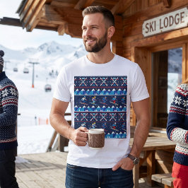 T-shirt Motif de ski de Noël laid pour les fêtes