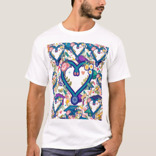 T-shirt Motif de stéthoscope d'infirmière en forme de cœur