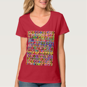 T-shirt motif de symboles de paix multicolores