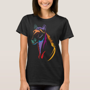 T-shirt Motif de tête de cheval Cheval pour cavalier Caval