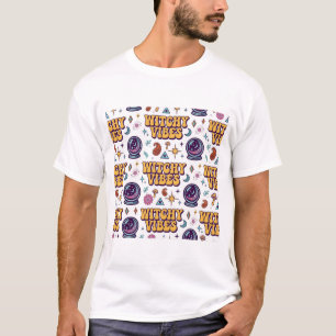 T-shirt Motif de typographie rétro Halloween avec des vibr