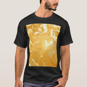T-shirt Motif d'encre de marbre jaune doré