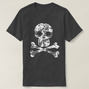 T-shirt Motif dentelle crâne et os croisés