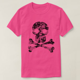 T-shirt Motif dentelle crâne et os croisés