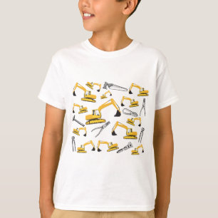 T-shirt Motif des camions et des outils de construction de