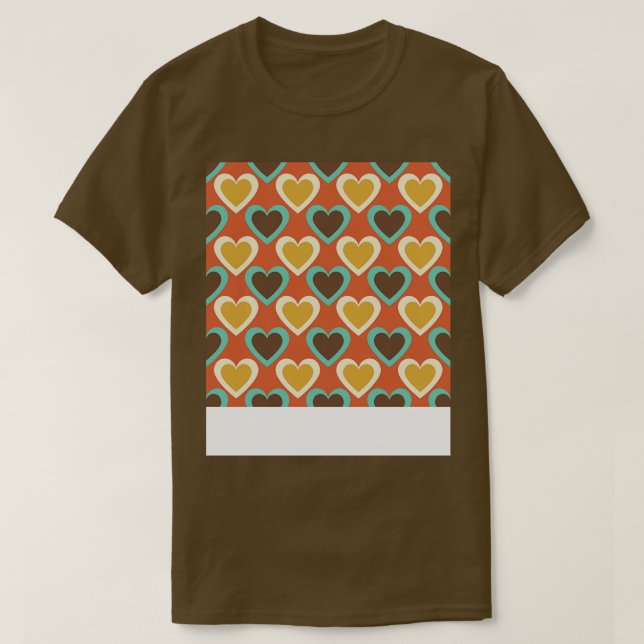 T-shirt Motif des Coeurs Rétro en Rouge (Design devant)
