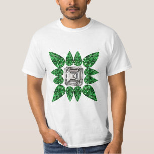 T-shirt Motif diamant en forme de poire verte