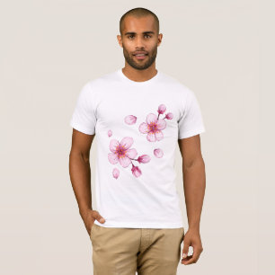 T-shirt Motif en fleurs de cerisier rose