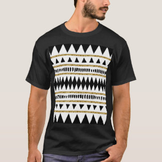 T-shirt Motif ethnique Black Gold Parties scintillant