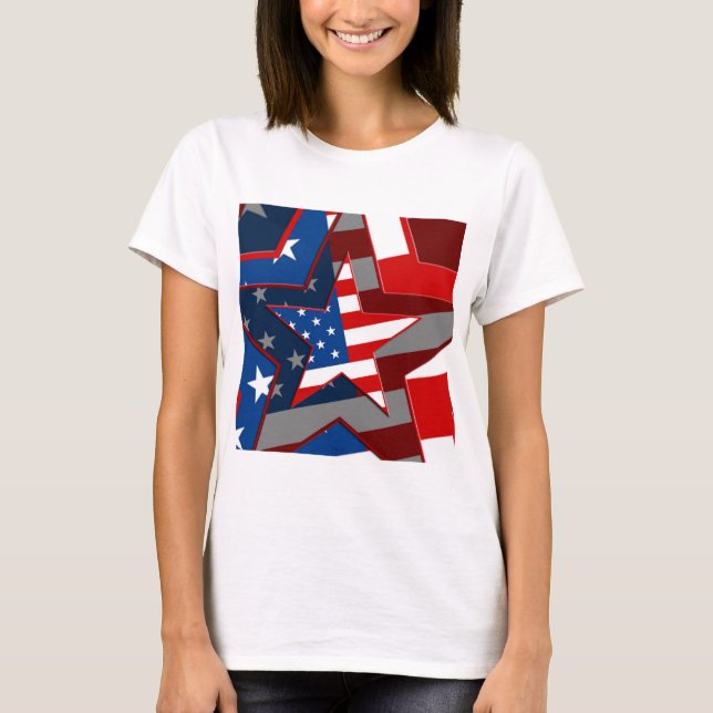 T-shirt Motif étoile drapeau américain (Devant)