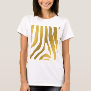 T-shirt Motif Faux Gold Zebra Print Stripes