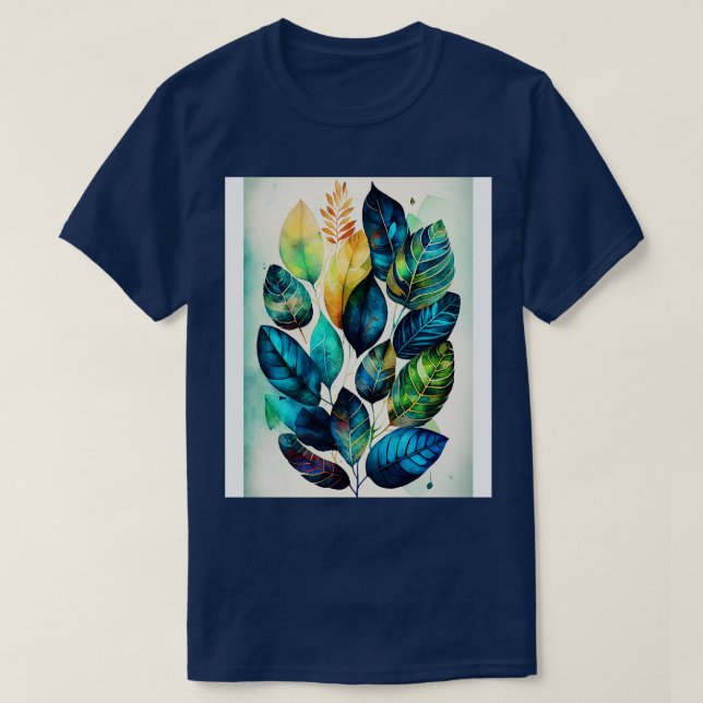 T-shirt Motif feuille aquarelle (Design devant)