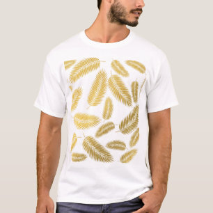 T-shirt Motif Feuille Faux Gold Palm