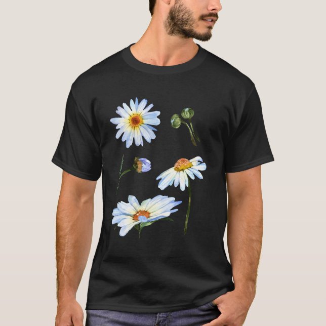 T-shirt Motif Fleur Faisy Daisy Pour Croquis Botanique Flo (Devant)