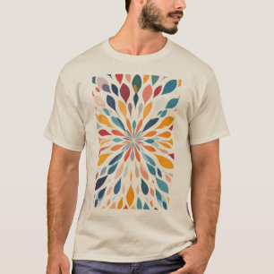 T-shirt Motif floral abstrait vibrant éclaté