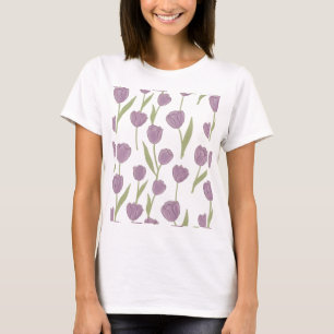 T-shirt Motif floral de tulipes violettes