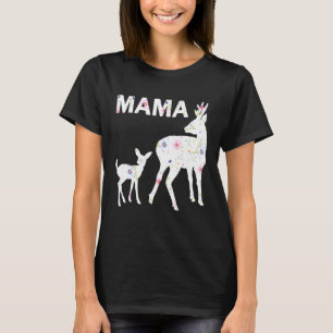 T-shirt Motif Floral Mama Faune Doe Fisé Scoop Mères