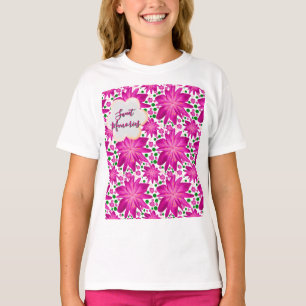 T-shirt Motif floral sans couture rose vif personnalisé