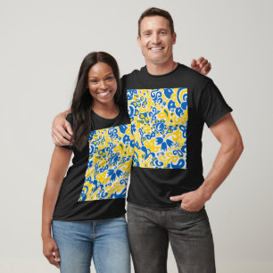 T-shirt Motif folklorique aux couleurs du drapeau ukrainie
