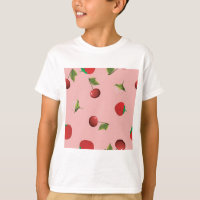 Motif fraise rouge et cerise Fruit rose