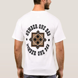 T-shirt Motif géométrique Brown et noir