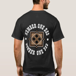 T-shirt Motif géométrique Brown et noir