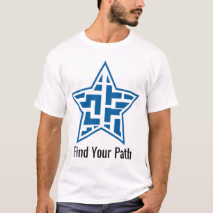 T-shirt Motif géométrique de labyrinthe étoile bleue moder