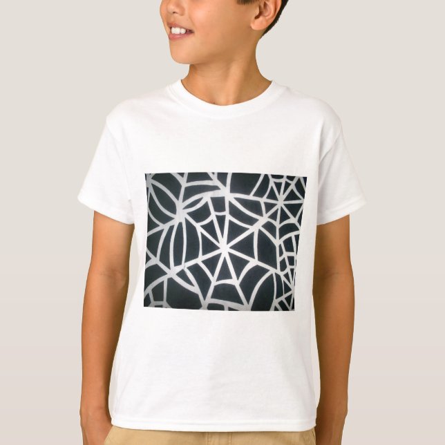 T-shirt Motif géométrique Gras noir et blanc Spider Web (Devant)