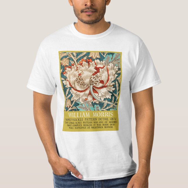 T-shirt Motif Honeysuckle - Design de William Morris (Devant)