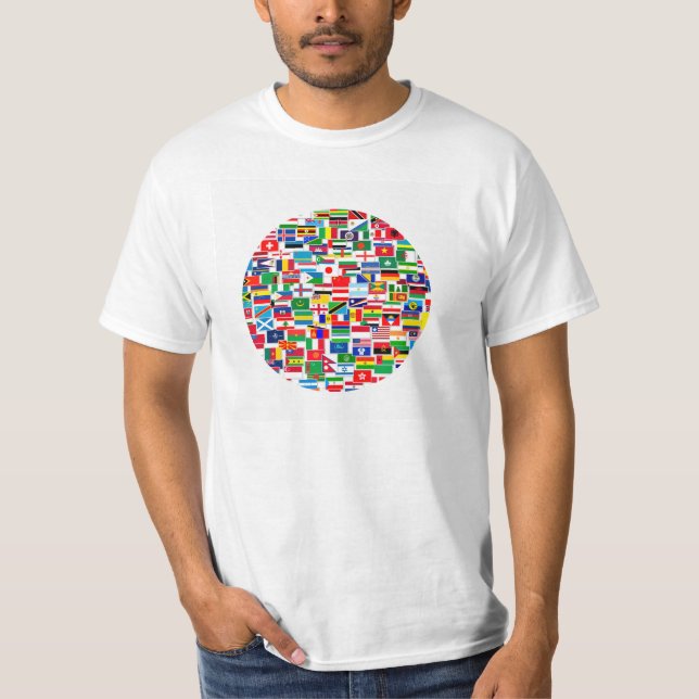 T-shirt Motif international de drapeaux (Devant)
