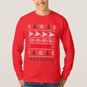 T-SHIRT MOTIF LAID DE CHANDAIL DE NOËL DE SNOWMOBILE