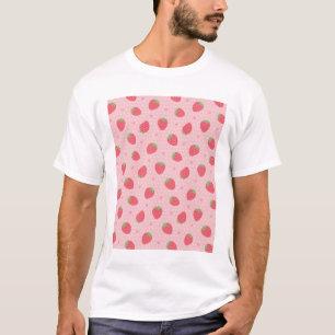 T-shirt Motif mignon de fraise et de coeur