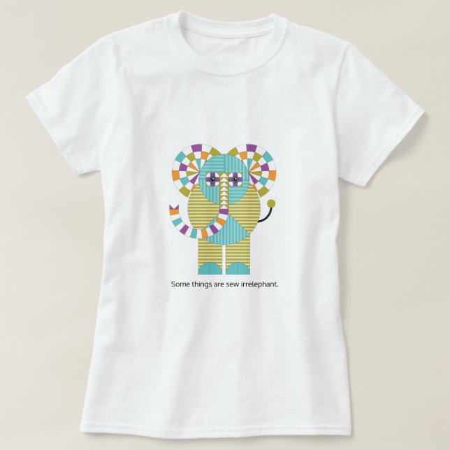 T-shirt Motif moderne espiègle d'édredon d'éléphant (Design devant)