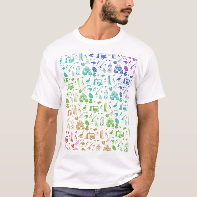 T-shirt Motif néo-zélandais coloré (Devant)